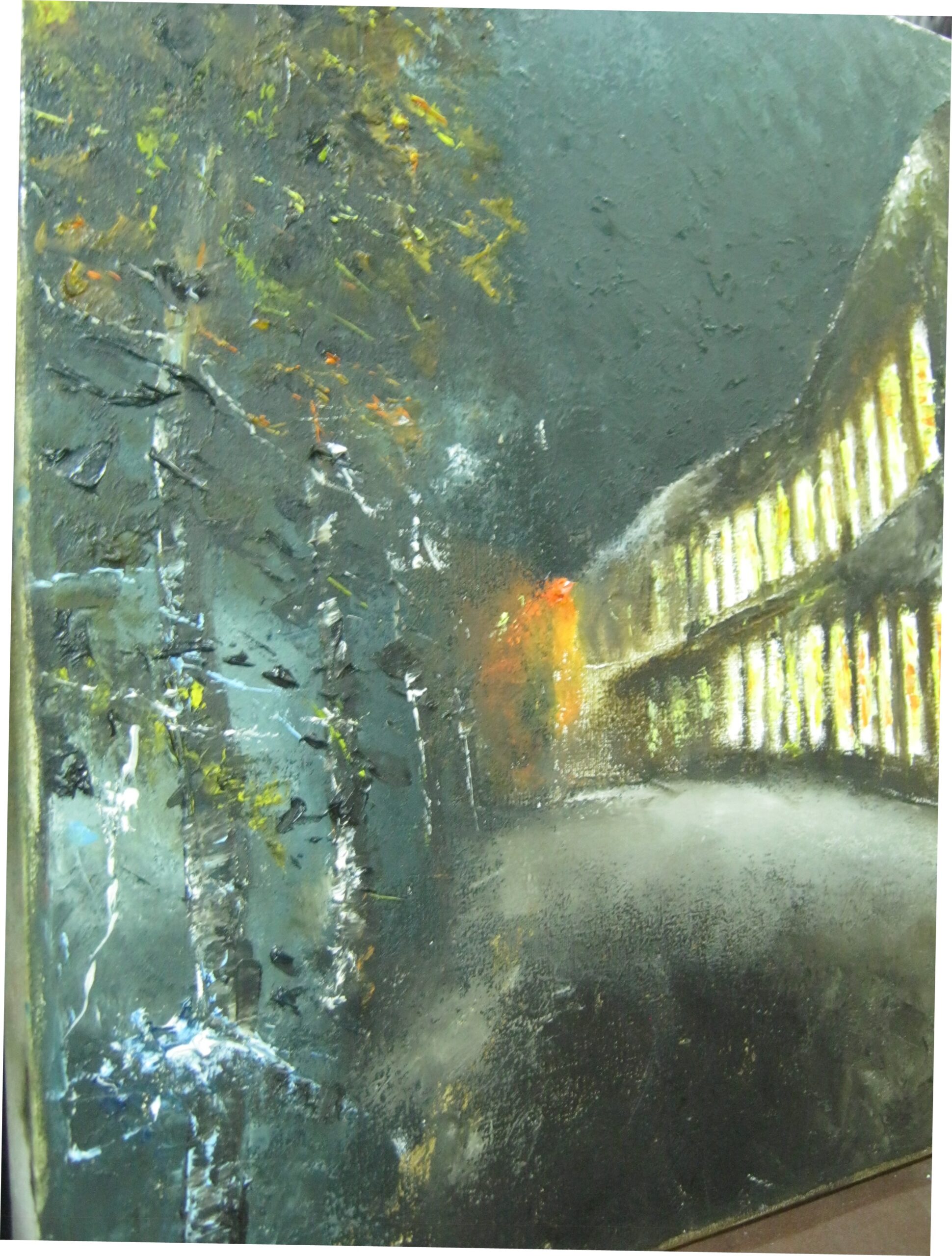 Картина "Вильнюс, ночная улица" Петрас Лукошиус. 2014г. 30х40 см. холст, масло. - Image 2