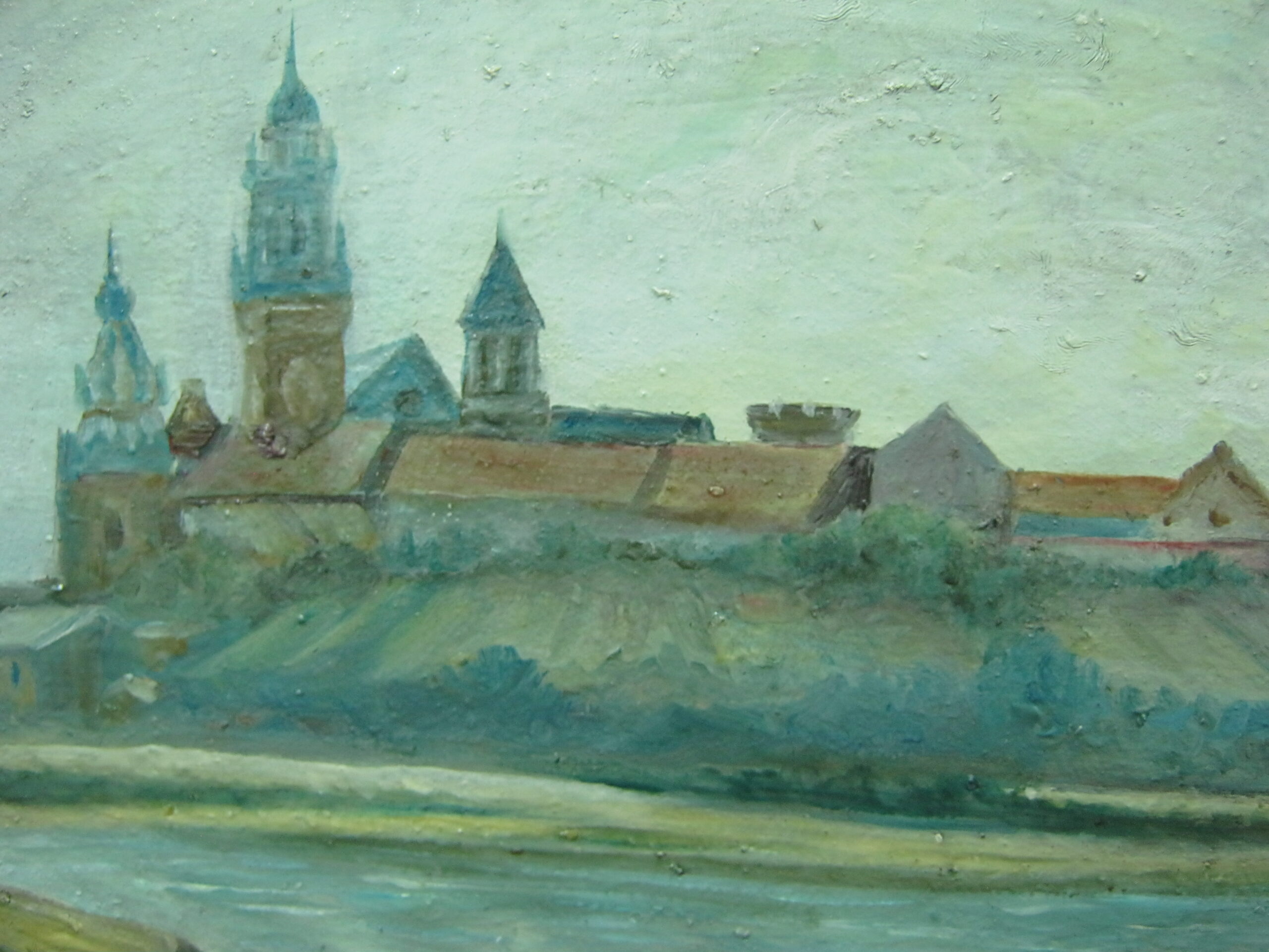 Антикварная картина Краковский замок - Image 3