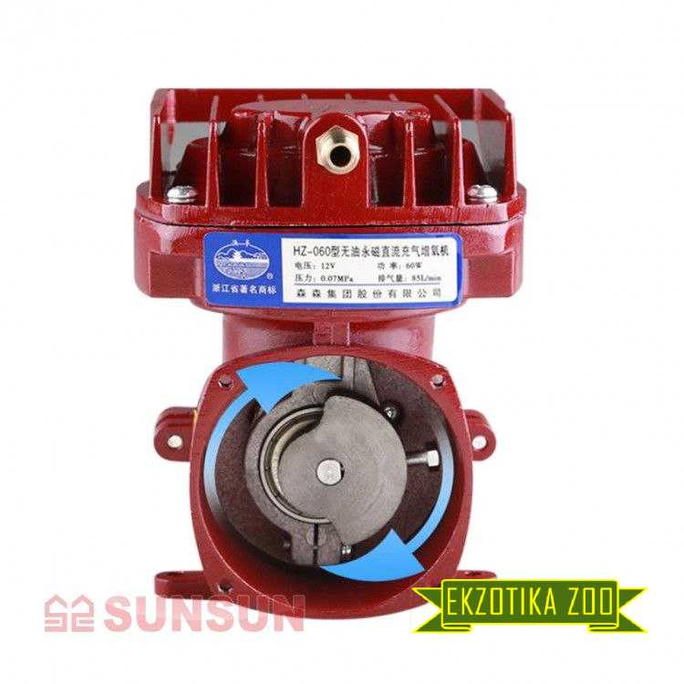 Мощный поршневой компрессор на 12 вольт SUNSUN HZ-035 A - Image 2